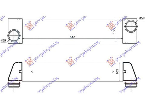 Radiator Interc.3,0-3,5 Td (540-127x105 pentru Bmw Series 6 (E63/64) Coupe/Cabrio 04-11,Peugeot Expert 07-16,Partea Frontala,Radiator Intercooler