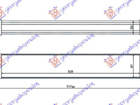 RADIATOR INTERCOOLER 1.3-1.7 CRTi DIESEL (525x90x50) (ALL ALUMINIUM) - OPEL OPEL MERIVA 03-10, OPEL, OPEL MERIVA 03-10, PEUGEOT, PEUGEOT EXPERT 07-16, Partea frontala, Radiator Intercooler, 023706200