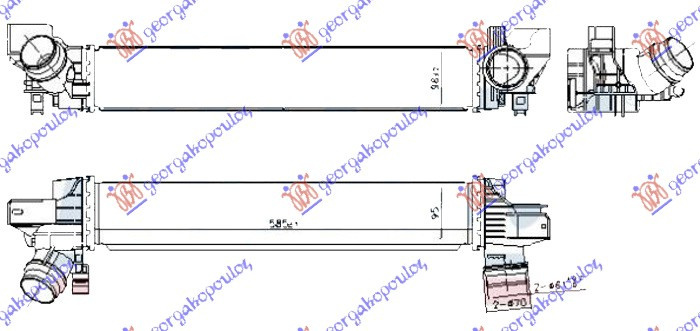 RADIATOR INTERCOOLER 1.5 (25ix HYBRID) BNZ. (585x95x98) , BMW, BMW X2 (F39) 17-, 165006220