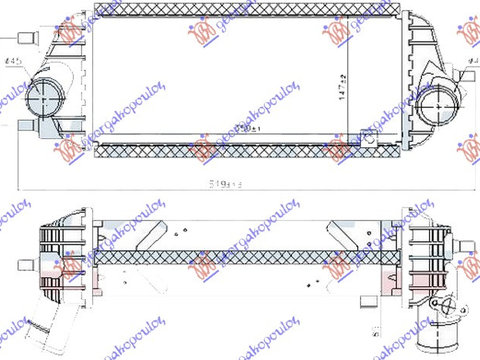 Radiator intercooler 1.7 motorina HYUNDAI iX35/TUCSON 10-15 KIA SPORTAGE 10-14 Cod 282702A850 , 282712A850