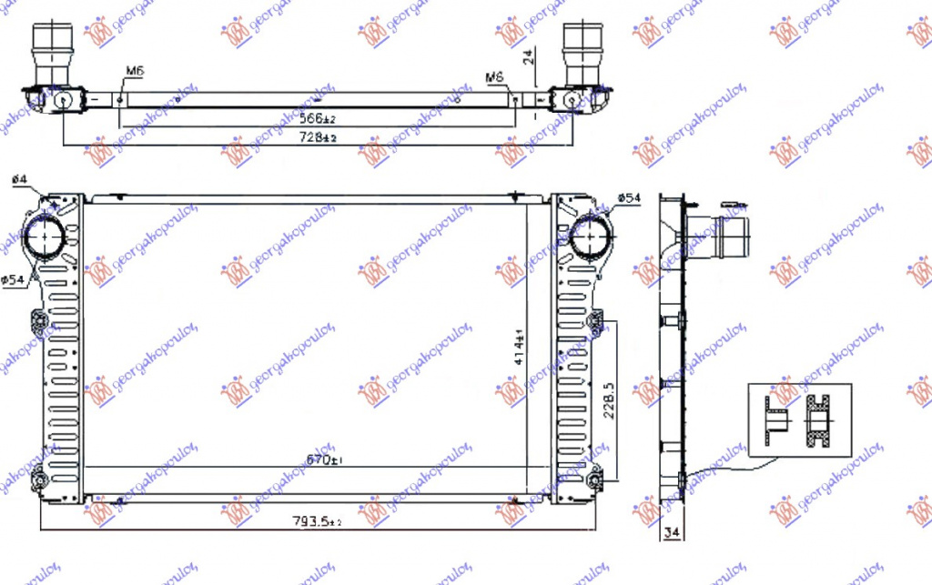 RADIATOR INTERCOOLER 2.0-2.2 D4D - 2.0 D DIESEL (670X414X24) - TOYOTA TOYOTA RAV 4 16-19, PEUGEOT, PEUGEOT EXPERT 07-16, PARTEA FRONTALA, RADIATOR INTERCOOLER, TOYOTA, TOYOTA RAV 4 16-19, 832206200