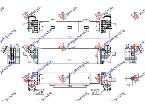 Radiator Intercooler 2.0-3.0 Diesel (544x137x95) pentru Peugeot Expert 07-16,Partea Frontala,Radiator Intercooler,Bmw Series 7 (G11/G12) 15-19