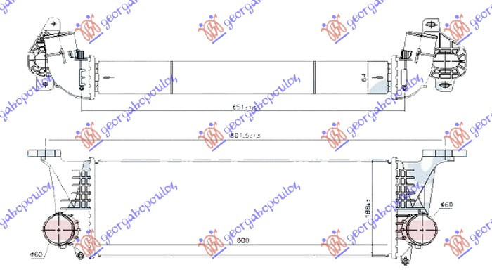 RADIATOR INTERCOOLER 2.3-3.0 DIESEL [600BMW X190BMW X65] IVECO IVECO DAILY 11-14 PEUGEOT E 405006210 405006210 5801526777