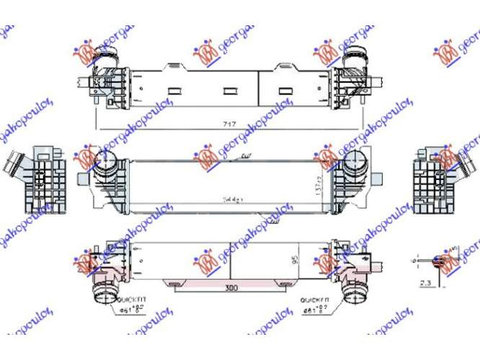 Radiator Intercooler 3.0 Mild Hybrid Diesel (544x137x95) pentru Peugeot Expert 07-16,Partea Frontala,Radiator Intercooler,Bmw Series 7 (G11/G12) 19-
