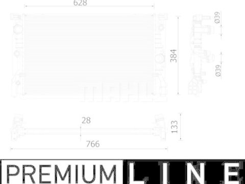 Radiator intercooler Bmw Seria 7 G11 2015-, Seria 8 (G15) 2018-, 628x384x28mm, MAHLE 20F1085X