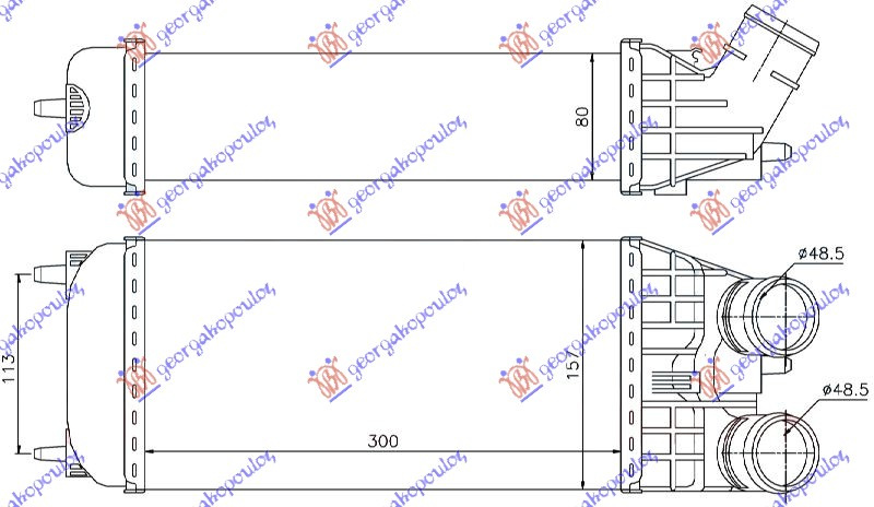 Radiator intercooler Cod 0384.N8 , 0384N7 , 1440P8 , 9803900780