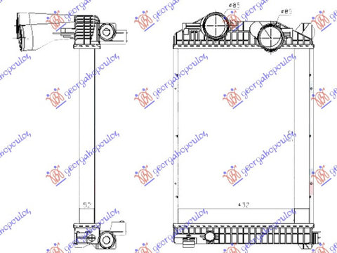 Radiator intercooler MERCEDES ATEGO 97- cod A9705010101