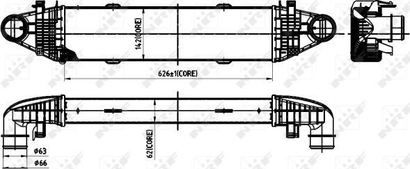 Radiator intercooler MERCEDES-BENZ GLK-CLASS X204 NRF 30315