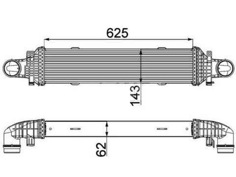 Radiator intercooler Mercedes Clasa C (W204), Cls (C218), Clasa E (W212), Clasa GLK (X204), Slk (R172), Mitsubishi L 200 (Kb T, Ka T)