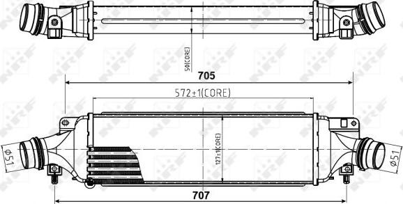 Radiator intercooler OPEL CORSA D NRF 30780