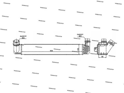 Radiator intercooler Renault Fluence 1.6 dCi NOU 144960022R 144960734R 144968116R 144968673R (650x105x76)