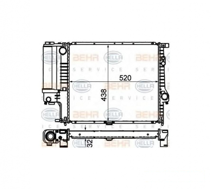 Radiator lichid racire 5 Touring (E39) 1997-2004, 5 (E39) 1995-2003