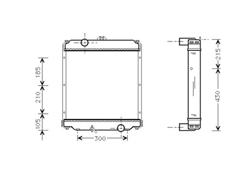 Radiator racire Mitsubishi Canter, 11.1993-2005, Motorizare 2, 8 D 69kw, 4, 2 Td 96kw, 2, 8 Td 85kw Diesel, tip climatizare Cu/fara AC, cutie Manuala, dimensiune 465x556x46mm, Cu lipire fagure prin brazare, Aftermarket