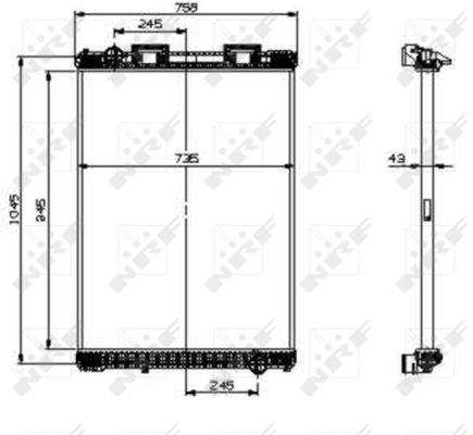 Radiator racire motor 519537 NRF pentru Vw Beetle Vw Carocha Vw Coccinelle Vw Escarabajo Vw Fusca Vw Kaefer Vw Kever Vw Super Vw Polo Vw Golf Vw Rabbit Vw Eurovan Vw Kombi Vw Transporter Vw 411 412 Man F