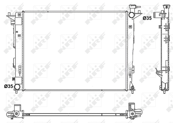 Radiator, racire motor (53052 NRF) HYUNDAI,KIA ix35|ix35, TUCSON, TUCSON IX35|SPORTAGE, SPORTAGE R / SPORTAGE