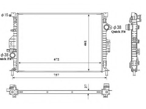 Radiator racire motor 53737 NRF pentru Ford C-max Ford Grand Ford Mondeo Ford Galaxy Ford S-max Ford Focus Ford Kuga