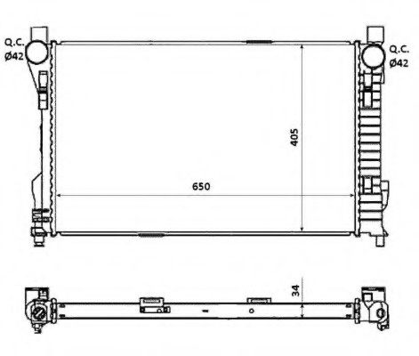 Radiator racire motor 53854 NRF pentru Mercedes-benz C-class