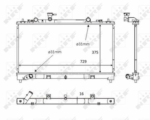 Radiator racire motor 58381 NRF pentru Mazda 6