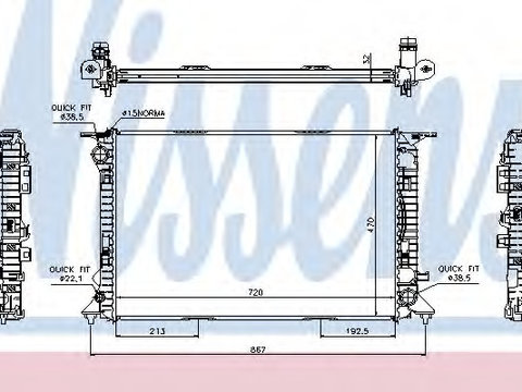 Radiator racire motor 60317 NISSENS pentru Audi A7 Audi A6 Audi A5 Audi A4 Audi Q5