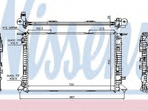 Radiator racire motor 60323 NISSENS pentru Audi A6 Audi Q5 Audi Q3 Audi A5 Audi A4