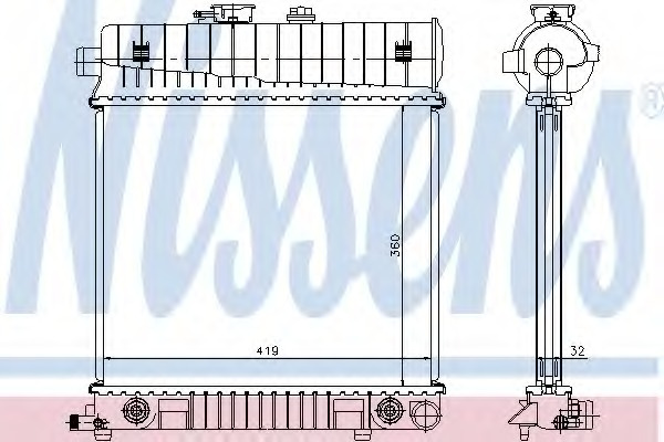 Radiator racire motor 62708A NISSENS pentru Mercedes-benz C-class Mercedes-benz E-class Mercedes-benz Clk