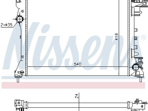 Radiator racire motor 630753 NISSENS pentru Fiat Doblo Alfa romeo Mito Opel Combo