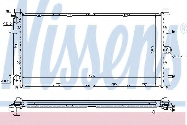 Radiator racire motor 65273A NISSENS pentru Vw Eurovan Vw Transporter