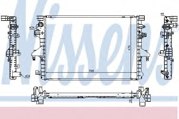 Radiator racire motor 65285 NISSENS pentru Vw Eurovan Vw Kombi Vw Transporter Vw Multivan