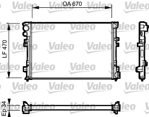 Radiator, racire motor (731168 VALEO) Citroen,FIAT,LANCIA,PEUGEOT