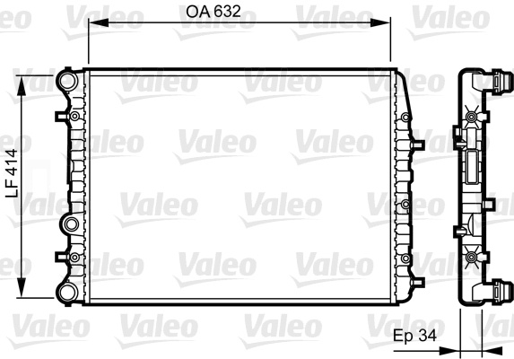 Radiator, racire motor (732864 VALEO) SEAT,SKODA,VW