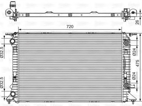 Radiator, racire motor AUDI A4 Allroad (8KH, B8) (2009 - 2020) VALEO 735472