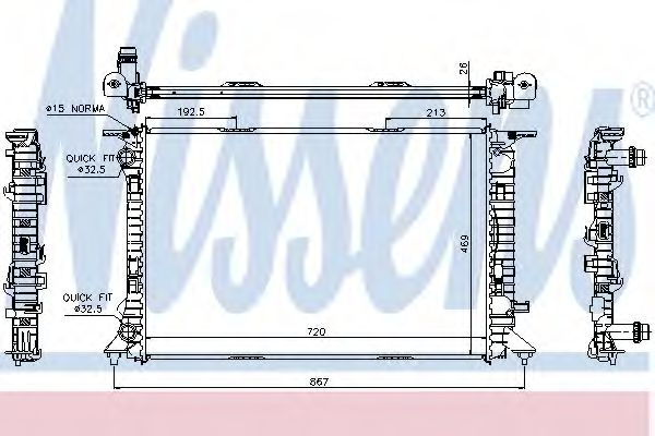 Radiator, racire motor AUDI A4 Allroad (8KH, B8) (2009 - 2016) NISSENS 60323