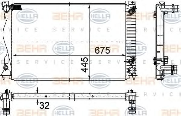 Radiator racire motor AUDI A6 04-, A6 AVANT 05-, A6 ALLROAD 06- 2.4/2.8/3.0/3.2FSI - Cod intern: M20359199 - LIVRARE DIN STOC in 24 ore!!!