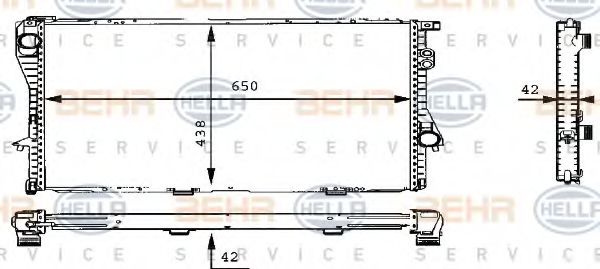 Radiator, racire motor BMW 5 Touring (E39) (1997 - 2004) HELLA 8MK 376 710-301