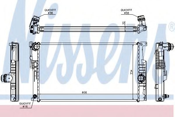 Radiator, racire motor BMW Seria 4 Cupe (F32, F82) (2013 - 2016) NISSENS 60815 piesa NOUA