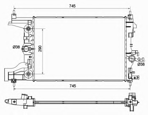 Radiator racire motor # Chevrolet Cruze 2009 2010 2011 2012 2013 2014 2015 2016 2017 2018 2019 2020 2021 2022 2023 2024 2025 # 53122 # NRF