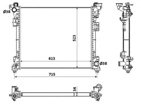 Radiator racire motor CHRYSLER GRAND VOYAGER V (RT) - Cod intern: W20090566 - LIVRARE DIN STOC in 24 ore!!!