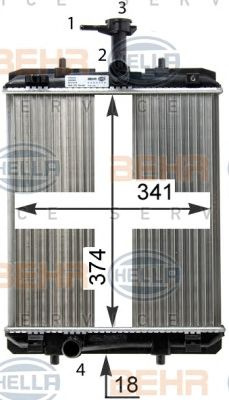 Radiator racire motor CITROEN C1 II (PA, PS) (An fabricatie 04.2014 - ..., 69 - 72 CP, Benzina) - Cod intern: W20090339 - LIVRARE DIN STOC in 24 ore!!!