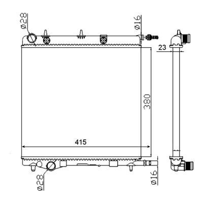 Radiator racire motor Citroen C2 (Jm), C3 1 (Fc), C3 Ii, C3 Pluriel (Hb), Peugeot 1007 (Km), 207 (Wa, Wc), 207 Sw (Wk)