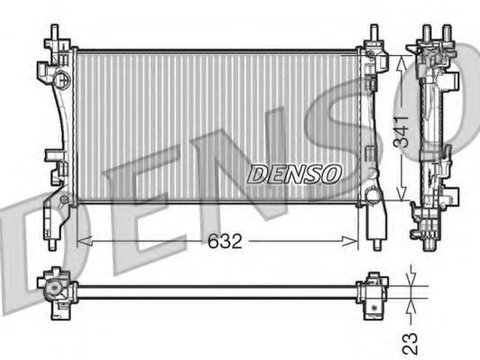 Radiator, racire motor Citroen NEMO caroserie (AA_), PEUGEOT BIPPER (AA_), FIAT QUBO (225) - DENSO DRM07040