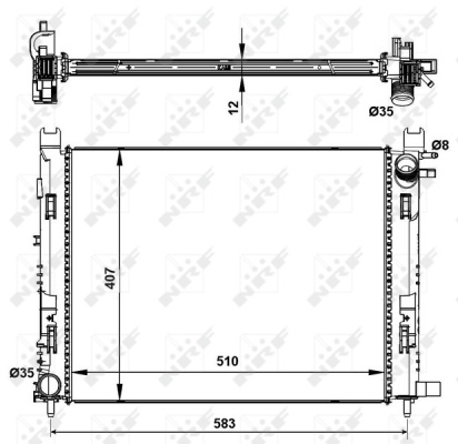 Radiator racire motor # Dacia Logan 2013 2014 2015 2016 2017 2018 2019 2020 2021 2022 2023 2024 2025 # 58444 # NRF