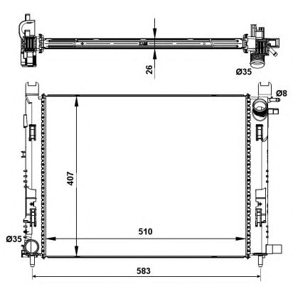 Radiator racire motor DACIA Logan II MCV (L8) (An fabricatie 02.2013 - ..., 72 - 90 CP, Diesel, Benzina, Benzina/Gaz petrolier (LPG)) - Cod intern: M20438179 - LIVRARE DIN STOC in 24 ore!!!