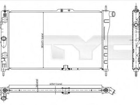 Radiator, racire motor DAEWOO ESPERO limuzina (KLEJ) - TYC 706-0015