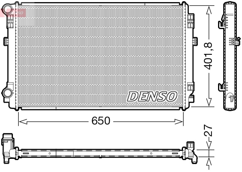 Radiator, racire motor DENSO DRM32048 se potriveste la VW PASSAT B8 Variant (3G5, CB5) 2014 2015 2016 2017 2018 2019 2020 2021 2022 2023 2024 2025