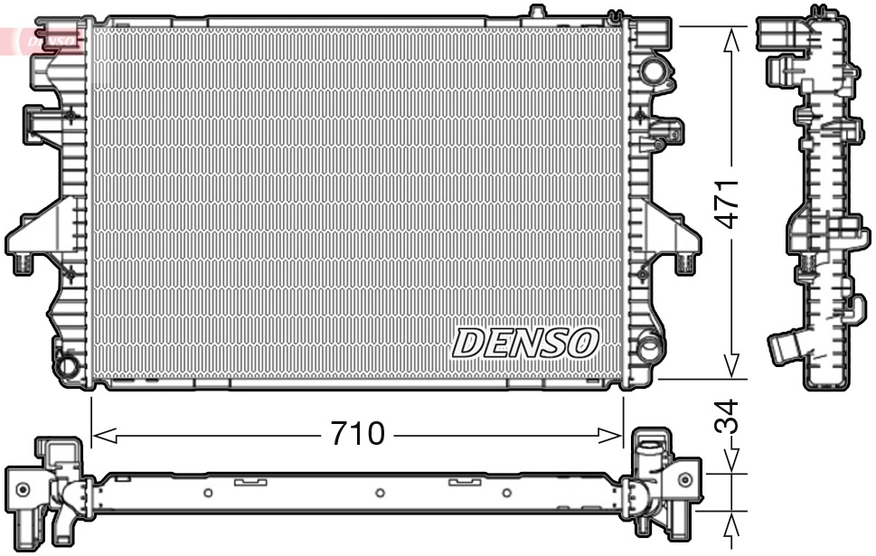 Radiator racire motor Denso VW TRANSPORTER T5 bus (7HB, 7HJ, 7EB, 7EJ) 2003-2009 - DRM32040