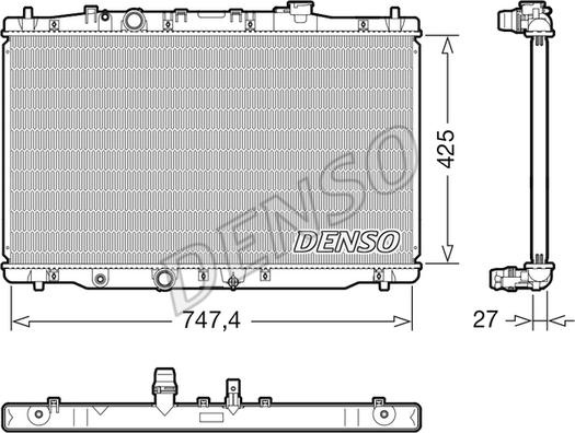 Radiator. racire motor Engine radiator automatic-manual fits. HONDA CR-V III 2.2D 01.07- HONDA CR-V IV (RM_), Crossover, 01.2012 - Denso DRM40054