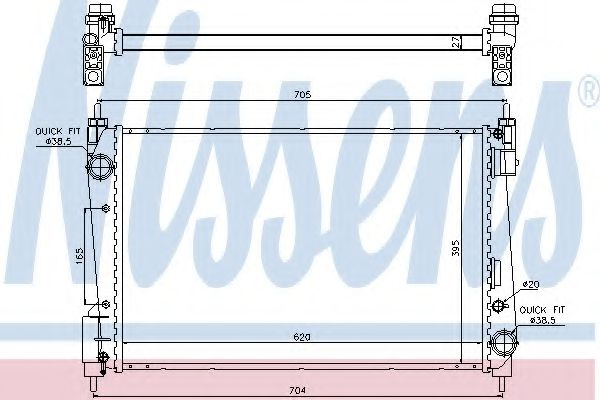 Radiator, racire motor FIAT GRANDE PUNTO (199) (2005 - 2016) NISSENS 61915