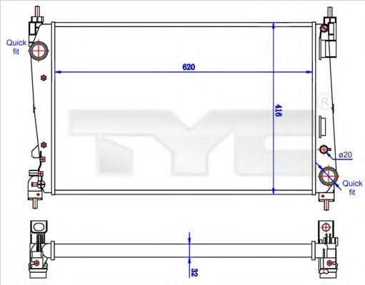 Radiator, racire motor FIAT GRANDE PUNTO (199) (20