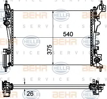 Radiator racire motor FIAT Qubo (225) (An fabricatie 02.2008 - ..., 73 - 78 CP, Benzina, Benzina/Gaz Natural (CNG)) - Cod intern: W20151750 - LIVRARE DIN STOC in 24 ore!!!