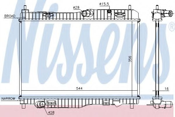 Radiator, racire motor FORD ECOSPORT (2011 - 2016) NISSENS 66858